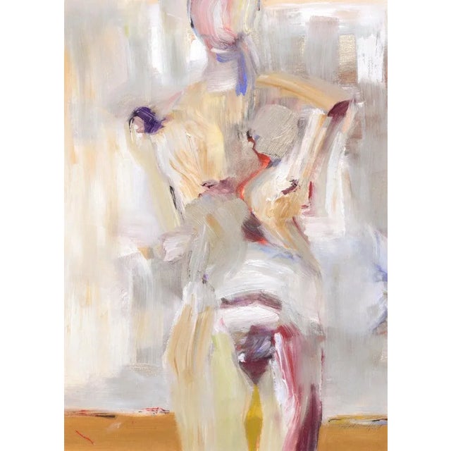 Standing model by California artist Stephanie Heit (American, b. 1947). The paint in this piece has a metallic quality in...