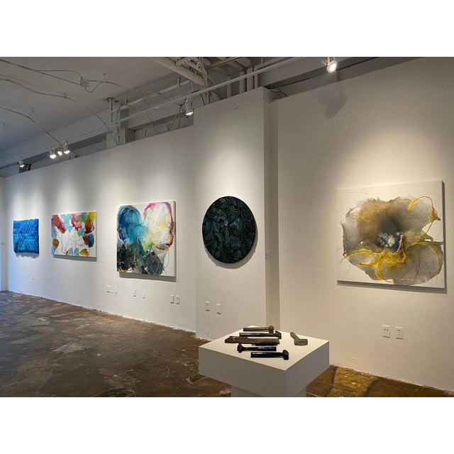 Gold Liz Barber, Shadow Blooms 3, 2023, Canvas Painting For Sale - Image 8 of 10