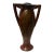 Vintage French Art Nouveau Pottery Vase With Sculptural Triangular Handles For Sale