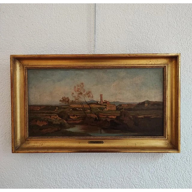 Gustave Saltzmann, Campagne Romaine, Oil on Canvas, Framed For Sale - Image 10 of 10