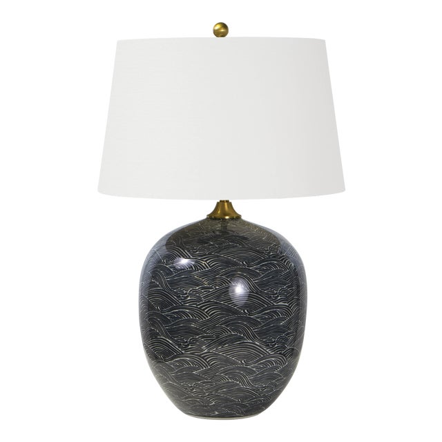 Regina Andrew Harbor Ceramic Table Lamp in Black For Sale