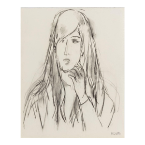 Manfred Schwartz Portrait of a Woman Charcoal