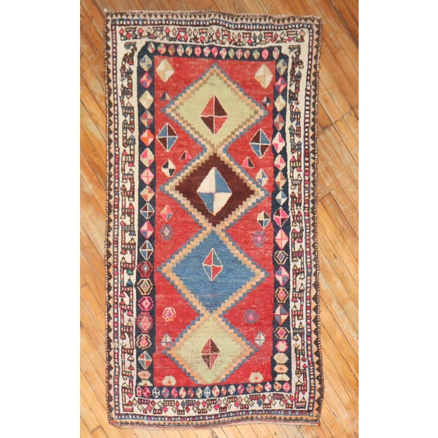 Textile Zabihi Collection Worn Antique Persian Gabbeh Small Rug - 3'2" x 5'9" For Sale - Image 7 of 9
