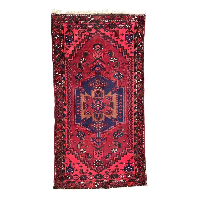 Vintage Hamadan Wool Rug For Sale