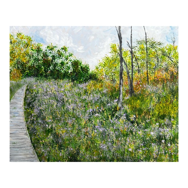 "Walking With Nature" Contemporary Original Landscape Painting by Deb Bossert For Sale
