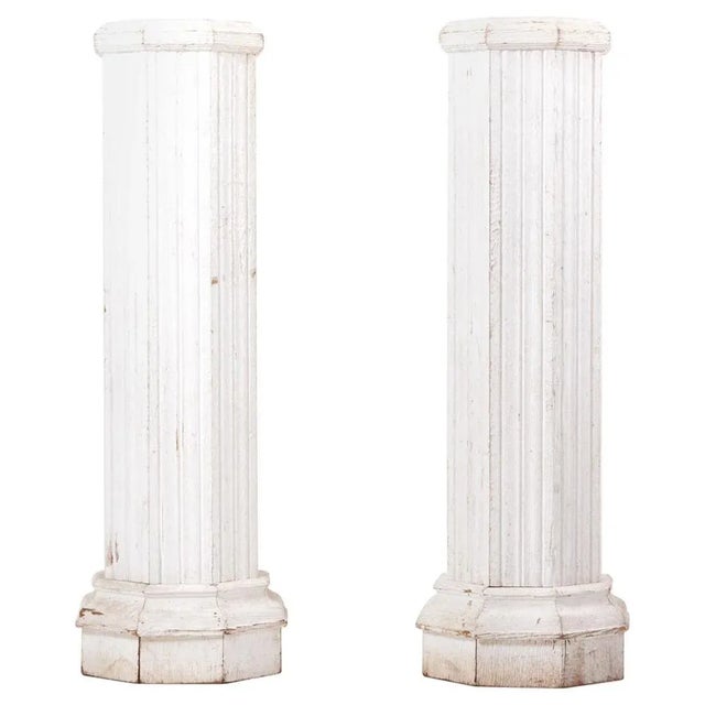 Vintage Italian Oak Pedestals, Set of 2 For Sale - Image 9 of 9