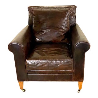 Ralph Lauren Leather Club Chair For Sale