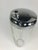 Classic Vintage Glass Cocktail Shaker with Silver Top. Shaker is 8 1/4" tall x 3 1/2" across at top and 2 1/2" across at...