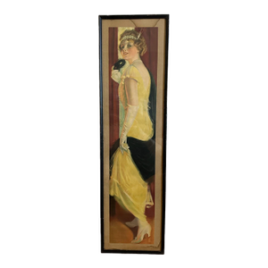 Antique Art Deco 1917 Pabst Brewing Yard Long Advertising Flapper Girl Print