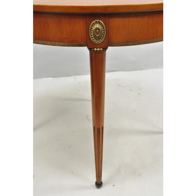 Late 20th Century Late 20th Century John Scalia French Empire Style Round Cherry Wood Bouillotte Lamp Side Table For Sale - Image 5 of 15
