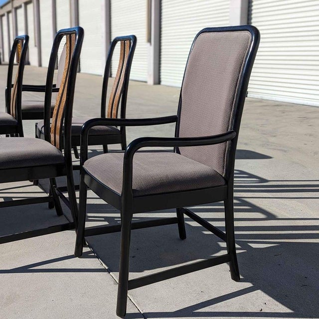 Postmodern Dining Chairs by Bernhardt, Black Lacquer & Birdseye Maple, Set of 6, 1980s For Sale - Image 16 of 18