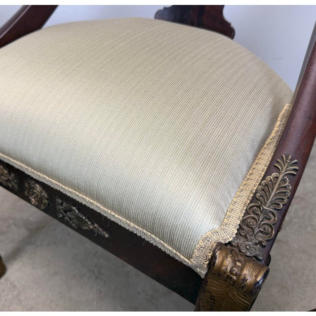 Antique French Empire / Directoire Mahogany Side / Dining Chairs Restored For Sale - Image 10 of 12