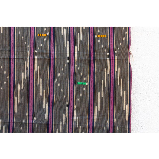 African Vintage Baoule African "Sassandra Dawn" Ikat Throw For Sale - Image 3 of 5