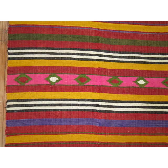 20th Century Boho Colorful Turkish Kilim - 6'9" x 9'6" For Sale - Image 4 of 6