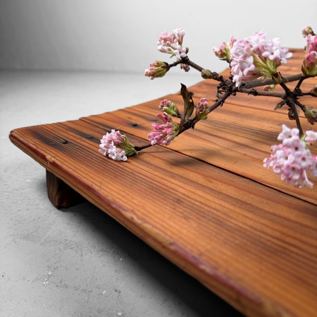 Brown Japanese Wabi-Sabi Wooden Display Board, 1930s For Sale - Image 8 of 15