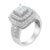 14KT White Gold Round and Princess Diamond Ring (2 1/4 cttw, H-I Color, SI1-SI2 Clarity) For Sale - Image 4 of 7