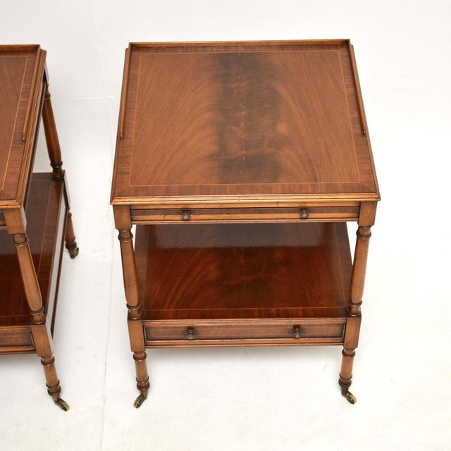 Vintage Georgian Style Inlaid Side Tables, 1950, Set of 2 For Sale - Image 10 of 13