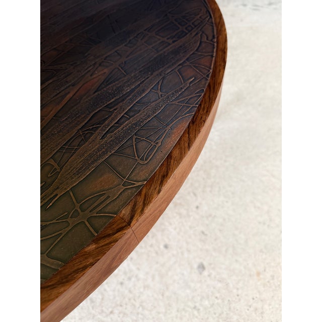 Mid-Century Modern Scandinavian Teak Coffee Table with Copper Inlay, Denmark, 1960s For Sale - Image 10 of 15