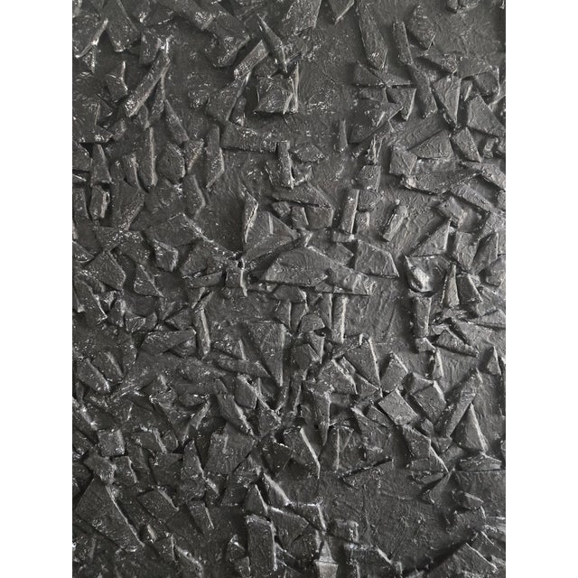 Louise Nevelson Oversized Matte Black & White Textured Abstract — Original Oil Painting by Diane Grant | Louise Nevelson For Sale - Image 4 of 18