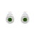 Contemporary .925 Sterling Silver 1/5 Cttw Round Brilliant-Cut Green Diamond Miracle-Set Stud Earrings (Fancy Color-Enhanced, I1-I2 Clarity) For Sale - Image 3 of 6