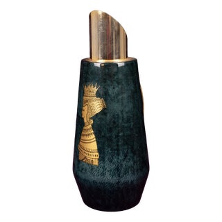 Mod. 1278D Blue Goatskin Parchment Thermos by Aldo Tura, Italy, 1950 For Sale