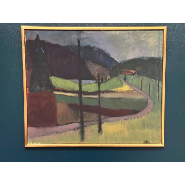 Anna‑Stina Lorentze Nilstoft, Landscape, 1950s, Oil on Canvas For Sale - Image 5 of 14