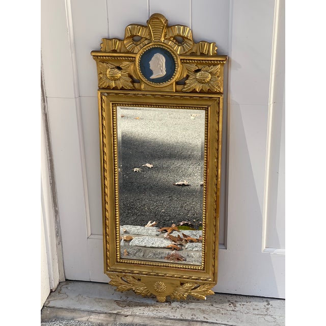 Gustavian (Swedish) Vintage Gilt Wood Gustavian Style Wall Mirror For Sale - Image 3 of 6