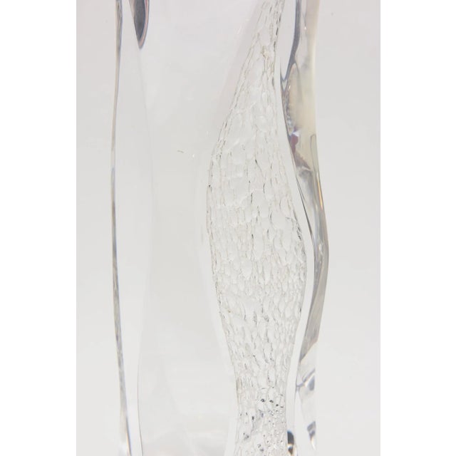 Vintage Pebbled Textured Transparent Lucite Sculpture on Green Lucite Base, 1980's For Sale In Miami - Image 6 of 12