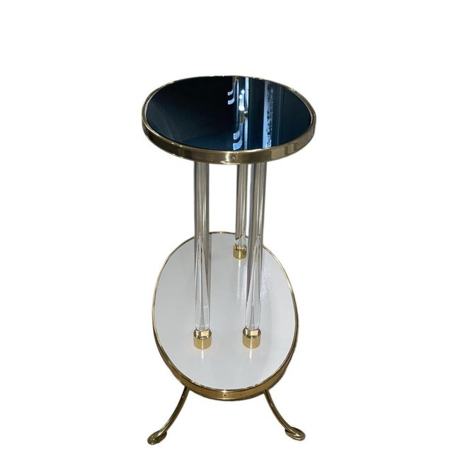 Blue Mirror Cigarette Tables by The Century, Set of 2, in Exhibition Piece conditions. Designed from 2000 Labeled by Maker