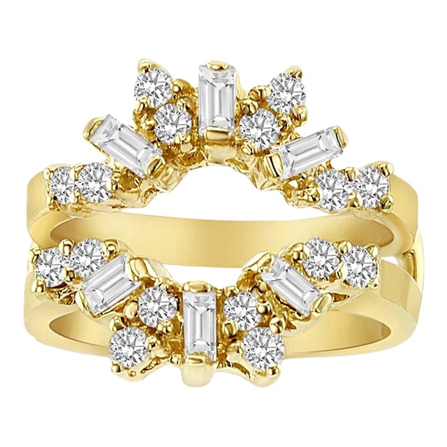 Baguette Diamond Ring Guard, Size 6 For Sale