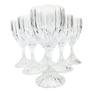 Late 20th Century Hollywood Regency Crystal Goblets- Set of Six For Sale