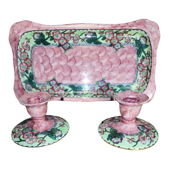 1950s Maling Ware Dressing Table Set - 3 Piece Set For Sale