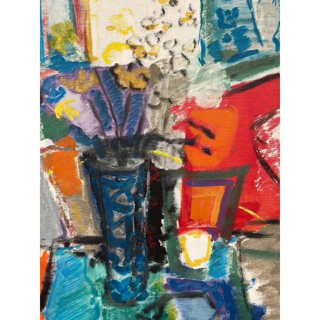Eric With, Still Life with Flowers, 1950s, Oil Painting on Canvas, Framed For Sale - Image 13 of 17