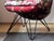 Rattan & Iron Skirted Chair with Hairpin Legs, 1960s For Sale - Image 9 of 12