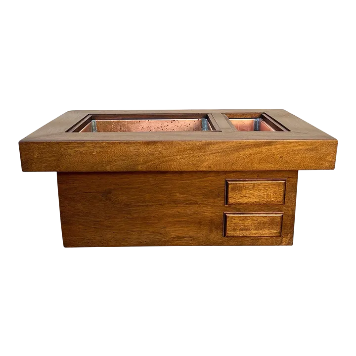 1960s Mid Century Wooden Brazier/Hibachi/Planter | Chairish