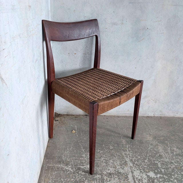 Poul Cadovius Danish Teak Pia Dining Chair with Rush Seat by Poul Cadovius, 1960s For Sale - Image 4 of 11