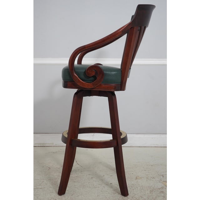 Arts & Crafts Set of 5 Mikhail Darafeev Mahogany Bar Stools For Sale - Image 3 of 18