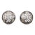 Vintage 1950s Signed Napier Round Domed Silvertone Filigree Clip Earrings-2 Pieces For Sale
