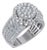 10K White Gold Round Diamond Floral Sz 7 Head Ladies Ring 2 Cttw, Size 7 For Sale