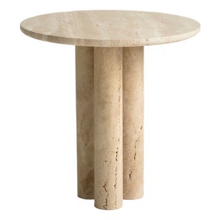 Trio No. II Travertine Side Table from Kiwano Concept For Sale