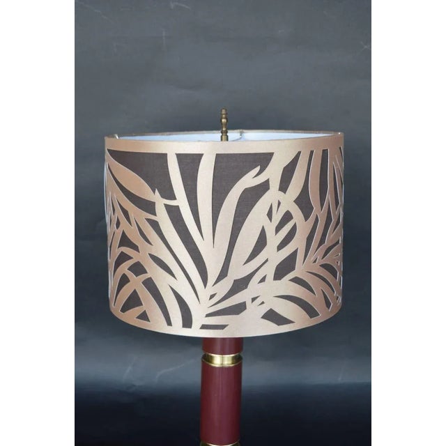 Modern Pair of 1960s Red Brass Table Lamps by Donald Deskey For Sale - Image 3 of 6