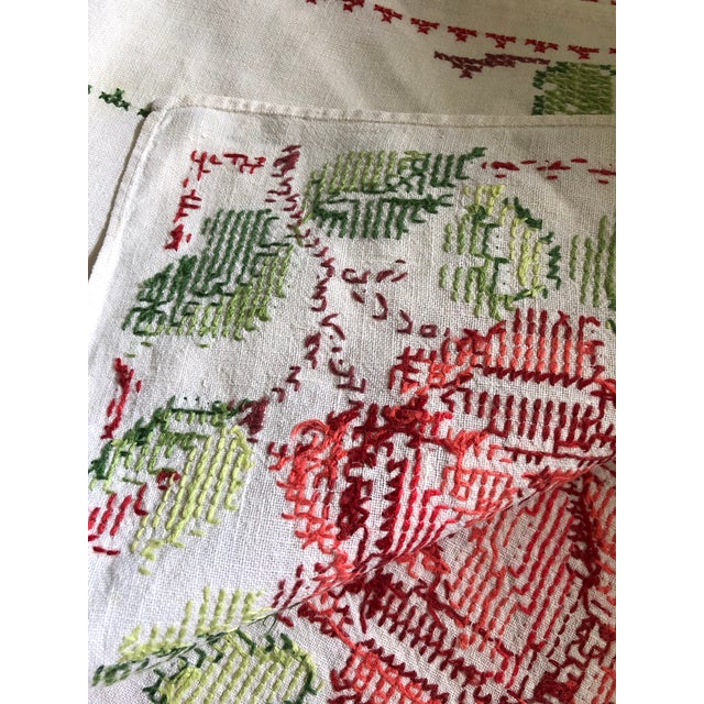 1930s Antique French Linen Tablecloth For Sale - Image 5 of 8