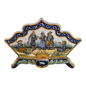 19th Century French Hand Painted Faience Jardiniere Signed Henriot Quimper