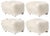Off White Smoked Oak Sheepskin the Tired Man Footstools by Lassen, Set of 4 For Sale