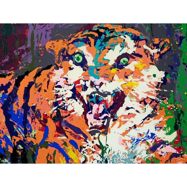 1980s LeRoy Neiman Young Tiger Custom Framed Original Serigraph For Sale - Image 5 of 7