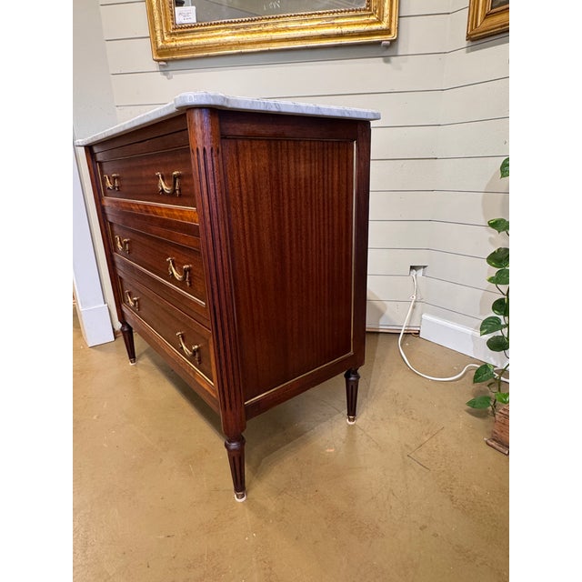 19th Century French Louis XVI Chest With Marble For Sale In Nashville - Image 6 of 15