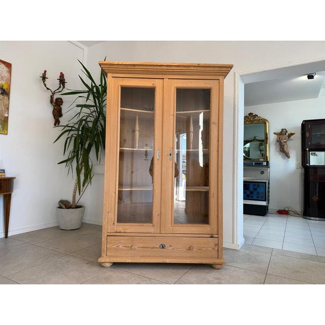 Wood Art Nouveau Rustic Display Cabinet For Sale - Image 7 of 15