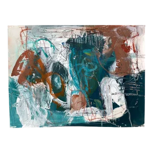 Abstract Small Work on Paper Acrylic Painting Untitled #17 by Stephanie Visser