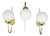 Vintage Brass and Opaline Glass Wall Lights by Kamenický Šenov, 1970s, Set of 3 For Sale