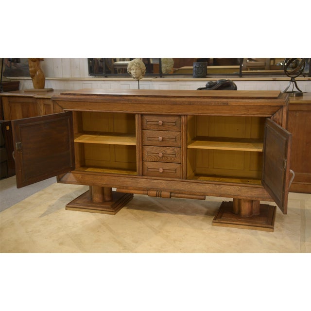 1950s Brutalist Oak Sideboard in the Style of Charles Dudouyt, 1950s For Sale - Image 5 of 14